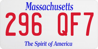 MA license plate 296QF7