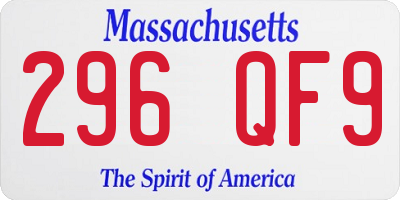 MA license plate 296QF9