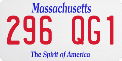 MA license plate 296QG1