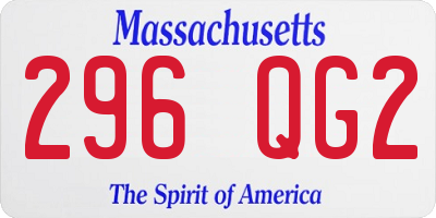 MA license plate 296QG2