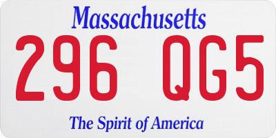 MA license plate 296QG5