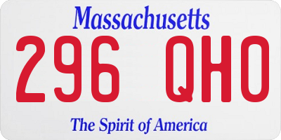 MA license plate 296QH0