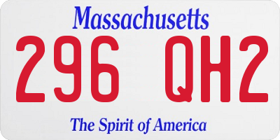 MA license plate 296QH2