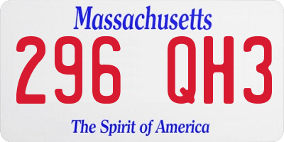 MA license plate 296QH3