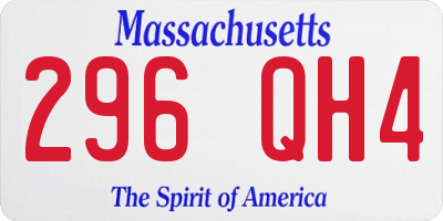 MA license plate 296QH4