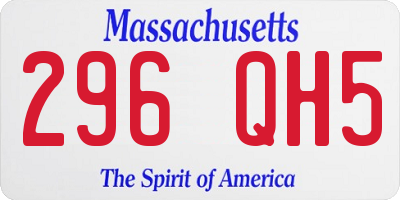 MA license plate 296QH5