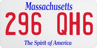 MA license plate 296QH6