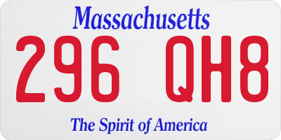 MA license plate 296QH8