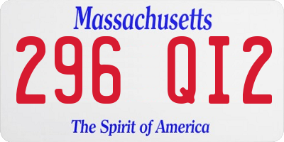 MA license plate 296QI2