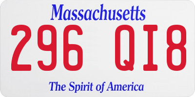 MA license plate 296QI8