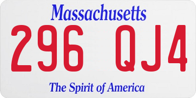 MA license plate 296QJ4