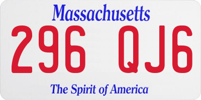 MA license plate 296QJ6