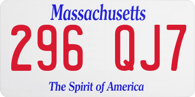 MA license plate 296QJ7