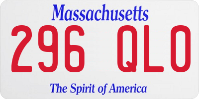 MA license plate 296QL0