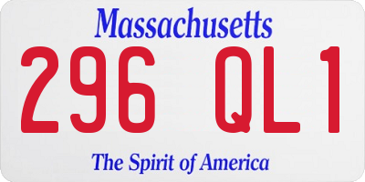 MA license plate 296QL1