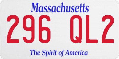MA license plate 296QL2