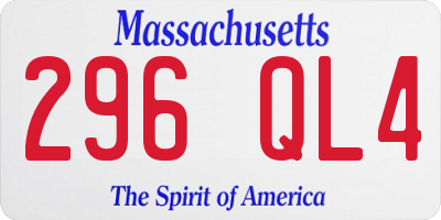MA license plate 296QL4