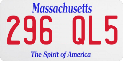 MA license plate 296QL5