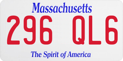 MA license plate 296QL6