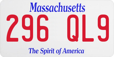 MA license plate 296QL9