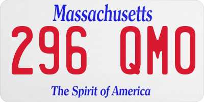 MA license plate 296QM0