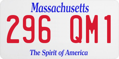 MA license plate 296QM1