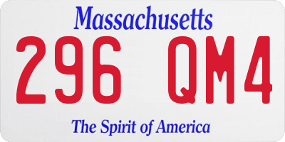 MA license plate 296QM4