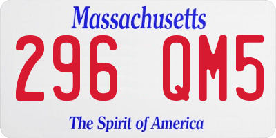 MA license plate 296QM5