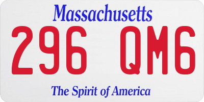 MA license plate 296QM6