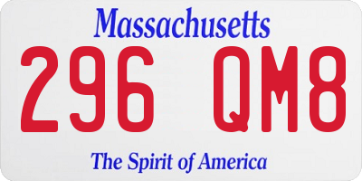 MA license plate 296QM8