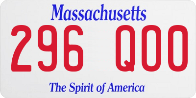 MA license plate 296QO0