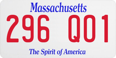 MA license plate 296QO1