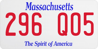 MA license plate 296QO5