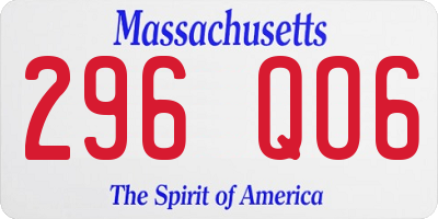 MA license plate 296QO6
