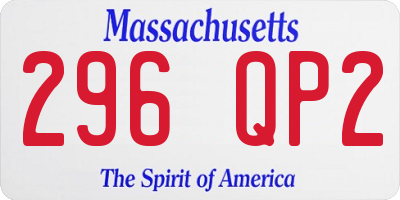 MA license plate 296QP2