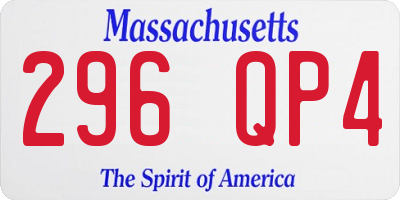 MA license plate 296QP4