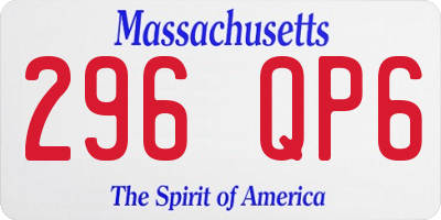 MA license plate 296QP6