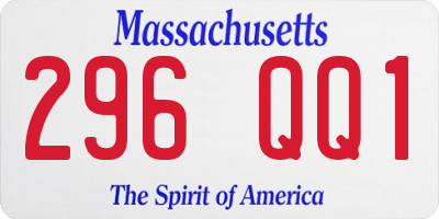 MA license plate 296QQ1