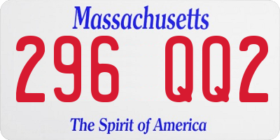 MA license plate 296QQ2