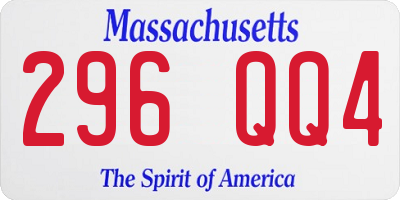 MA license plate 296QQ4