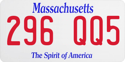 MA license plate 296QQ5