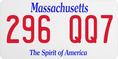 MA license plate 296QQ7