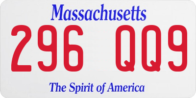 MA license plate 296QQ9