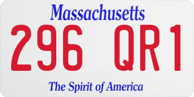 MA license plate 296QR1