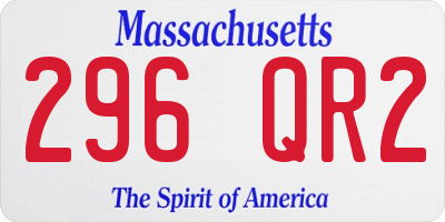 MA license plate 296QR2