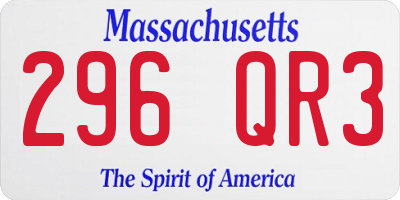 MA license plate 296QR3