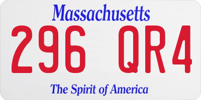 MA license plate 296QR4