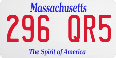 MA license plate 296QR5