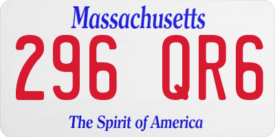 MA license plate 296QR6