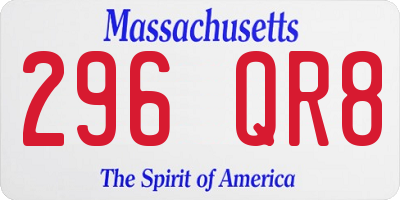 MA license plate 296QR8
